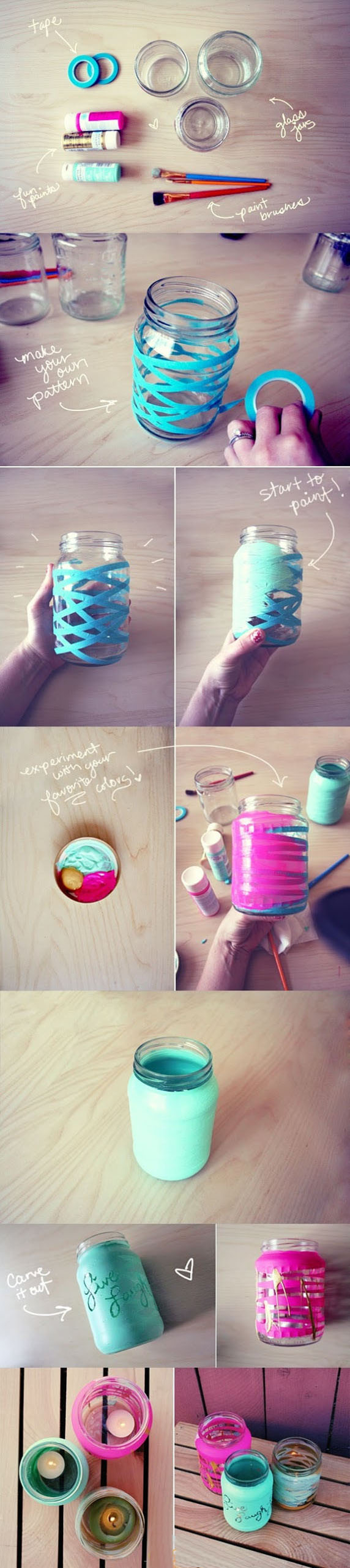 Beautiful crafty jar candle holders
