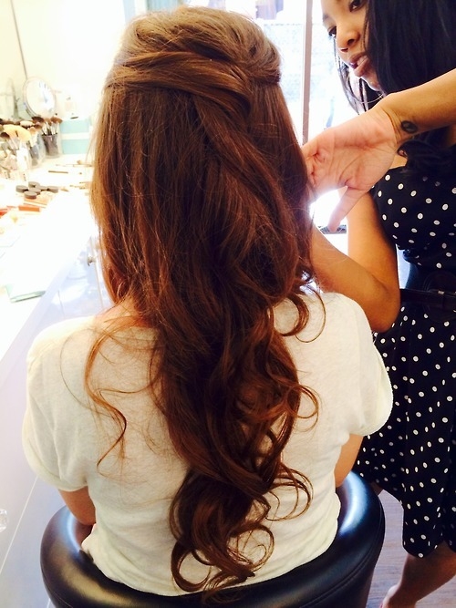 Brunette curly hair