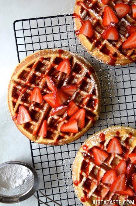 Strawberry waffles Strawberry waffles