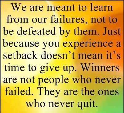 we are meant to learn from our failures