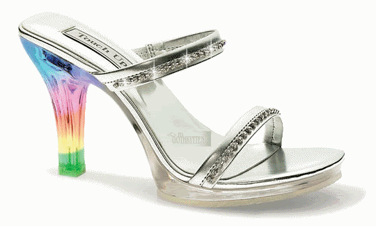 Neon Sparkle High Heel Sandals