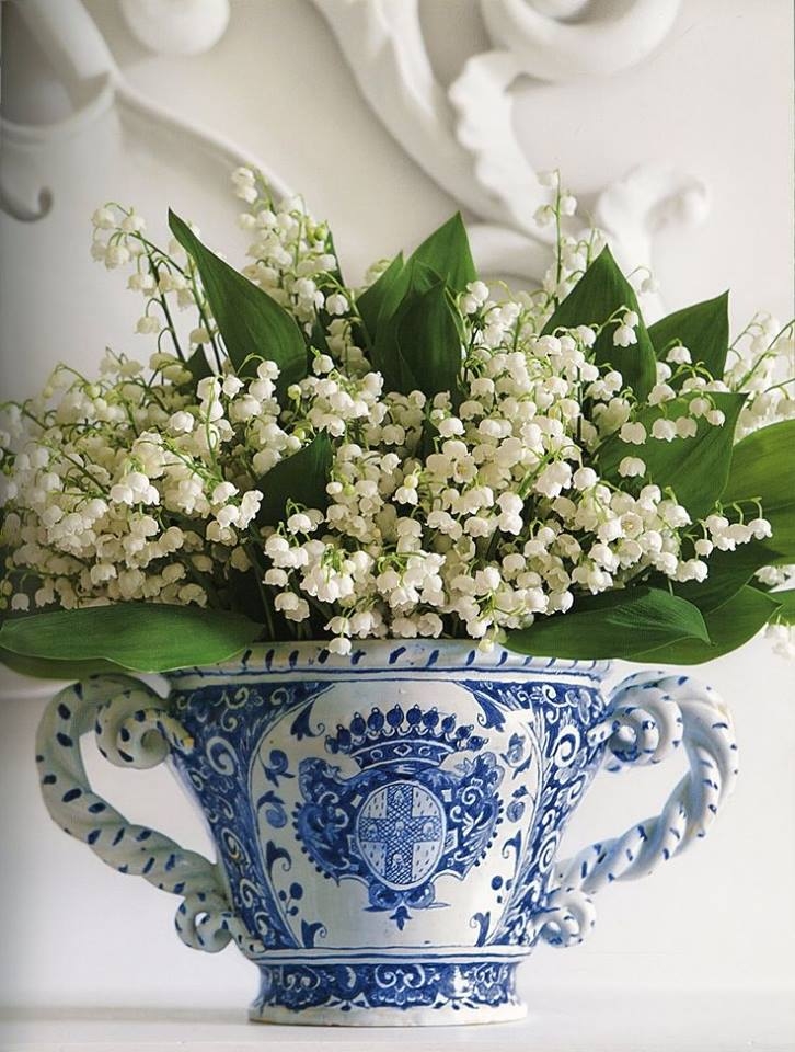 Lily of the Valley in Bleu & White Vase