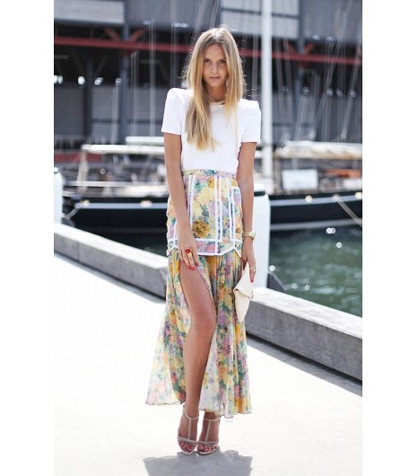 Long Floral Print Summer Skirt Long Floral Print Summer Skirt