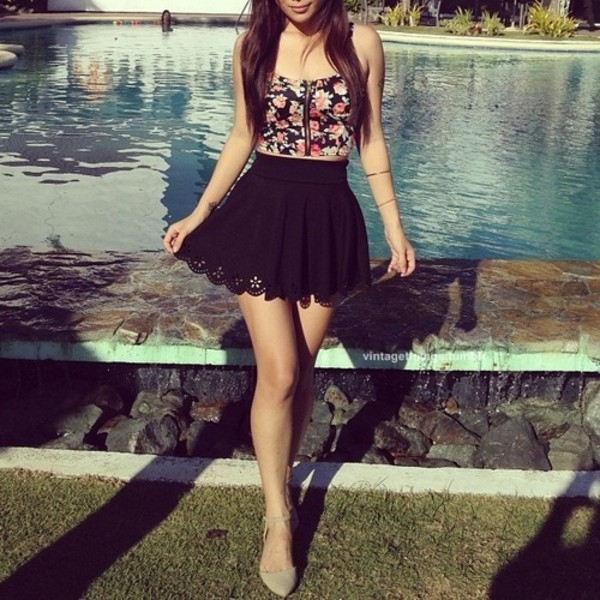 Black Lap Skirt for Summer