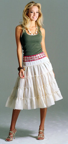 White Mid-Calf Summer Skirt White Mid-Calf Summer Skirt