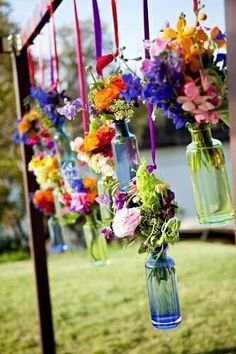 Hanging flower vases