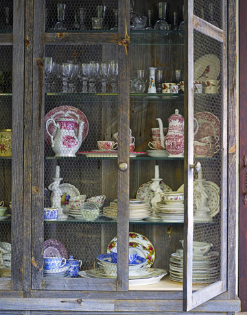 Salvaged wood cupboards