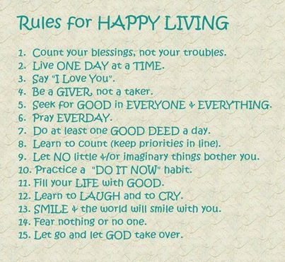 rules for a happy life rules for a happy life