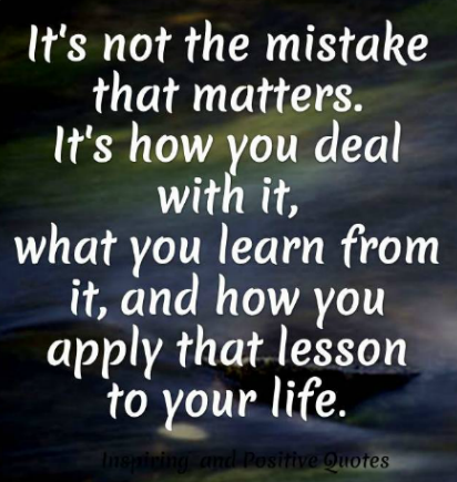 Its not the mistakes that matter