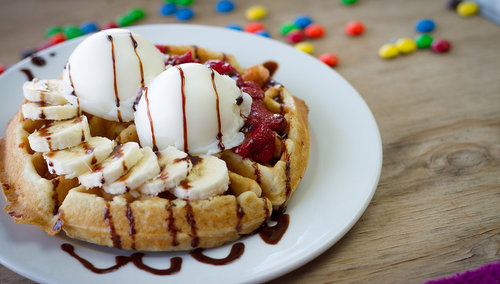 Banana ice cream waffles Banana ice cream waffles