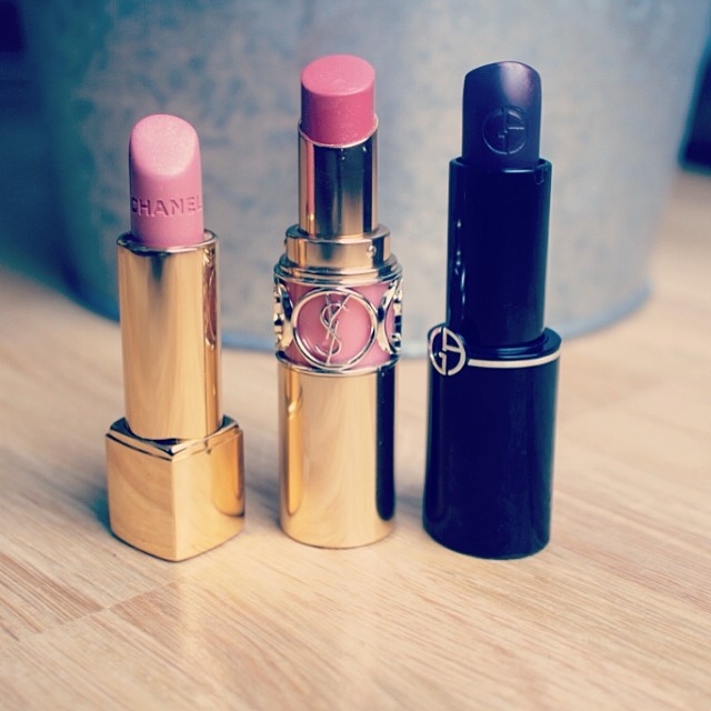 Chanel, ysl and armani lipstick