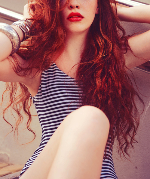 Brunette wavy hair