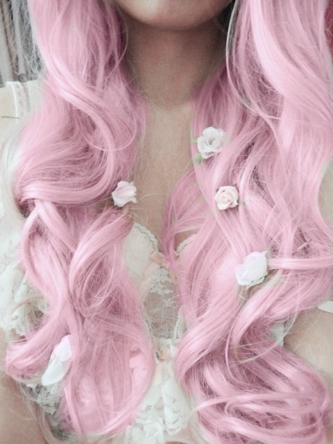 Pink floral curls Pink floral curls