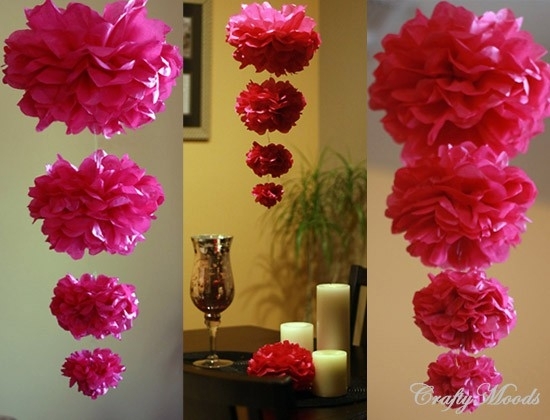 Tissue paper pom poms
