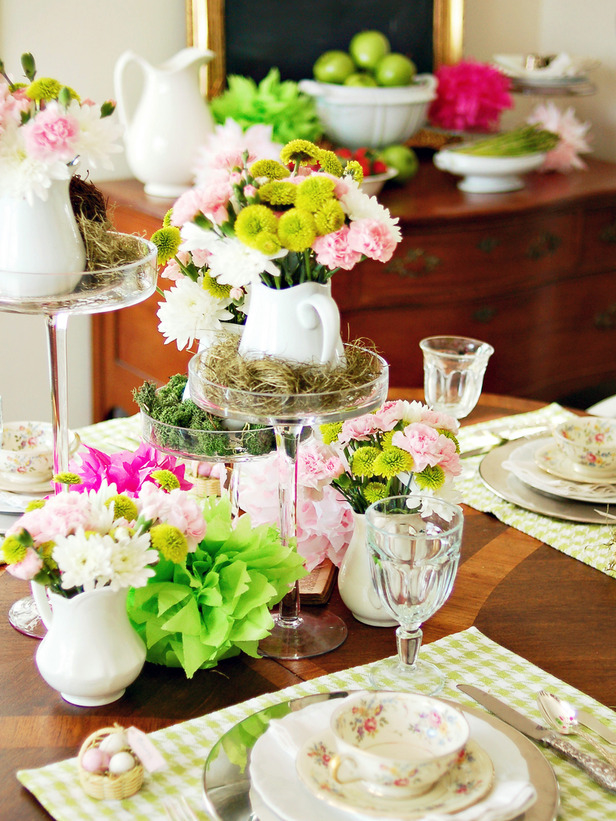 Floral table setting