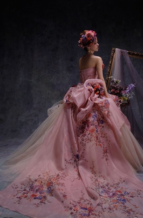 Gorgeous Pink Gown with Long Train Gorgeous Pink Gown with Long Train