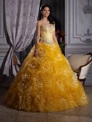 Yellow Ruffle Gown