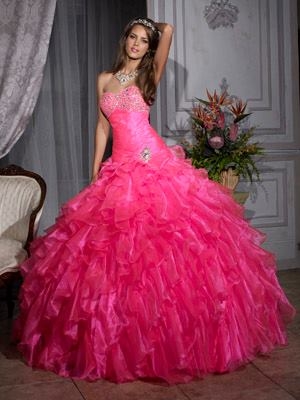 Hot Pink Ruffled Gown Hot Pink Ruffled Gown