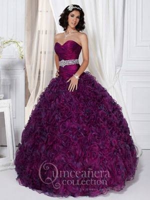 Strapless Purple Ruffled Gown Strapless Purple Ruffled Gown