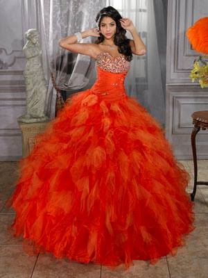 Bright Orange Ruffled Gown Bright Orange Ruffled Gown