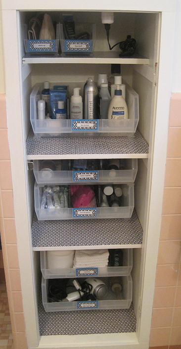 Linen closet organization