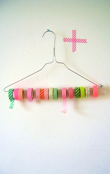 Wire hanger washi tape organizer Wire hanger washi tape organizer