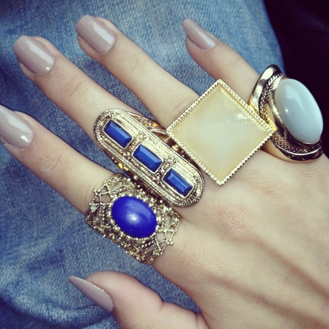 Bold Blue & Gold Rings