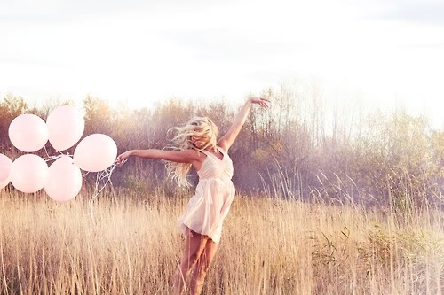Girl with Pink Balloons