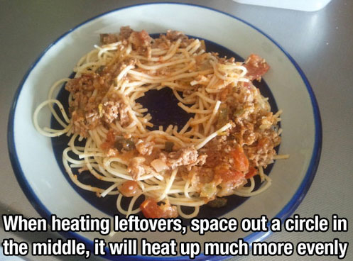 When eating leftovers When eating leftovers