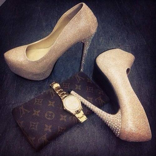 Gold Glitter Pumps Gold Glitter Pumps