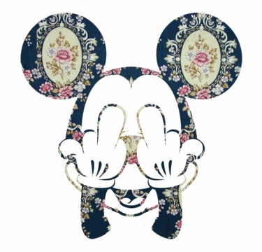Trippy Mickey Flipping the Bird