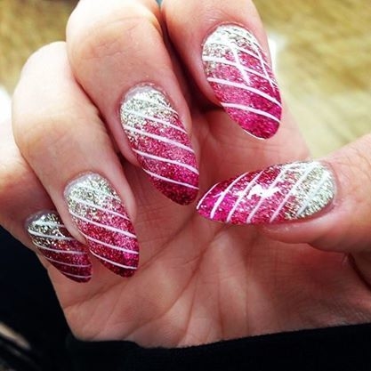 Skinny Striped glitter nails Skinny Striped glitter nails