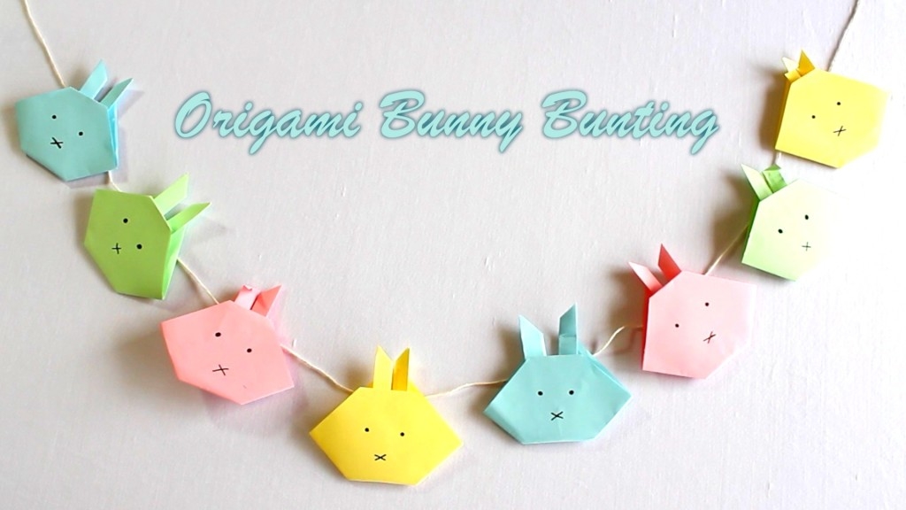 Origami bunny bunting