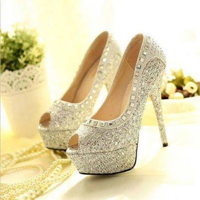 Open Toe Pumps with Bling