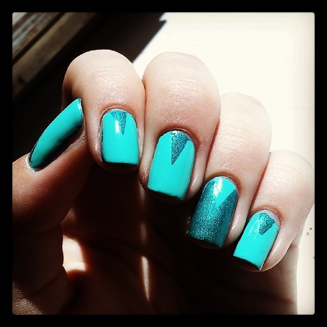 Teal nails Teal nails