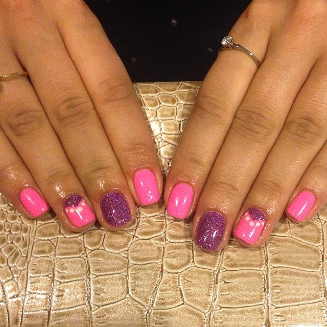 Gelish pink and purple nails