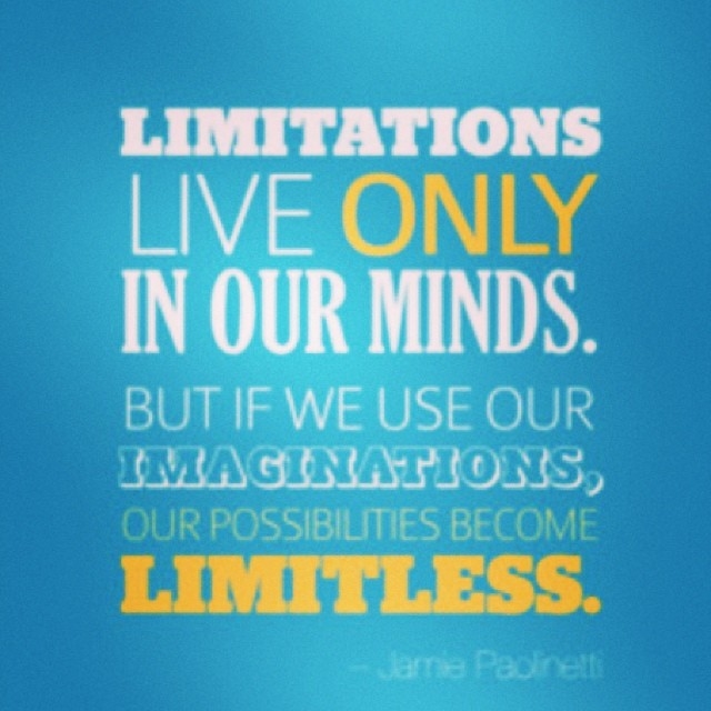 Limitations live only in our minds Limitations live only in our minds