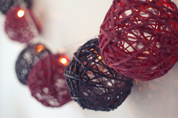 Twine ball light garland