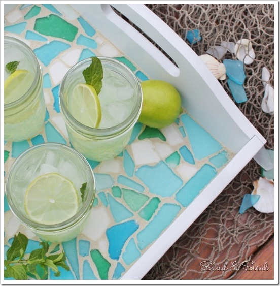 Sea Glass Mosaic Tray