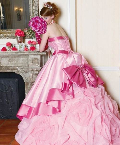 Gorgeous Pink Gown with Ruffles & Bows Gorgeous Pink Gown with Ruffles & Bows