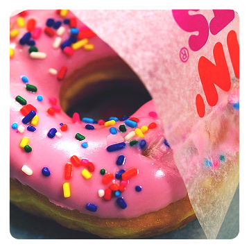 Sprinkled pink donut