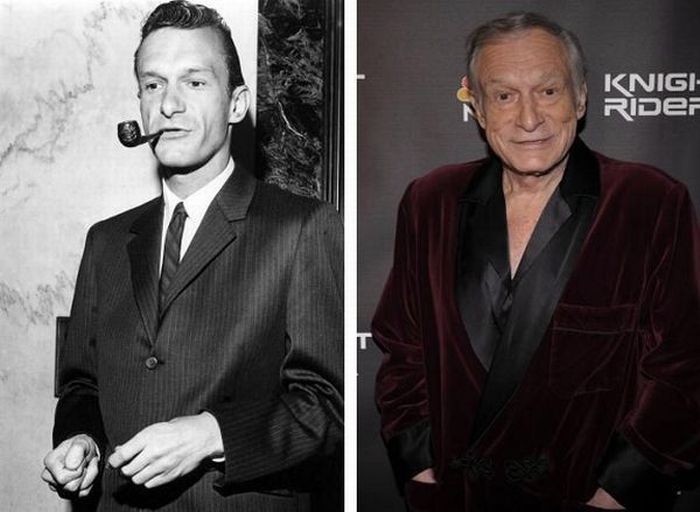 the one and only Hugh Hefner (then n now)