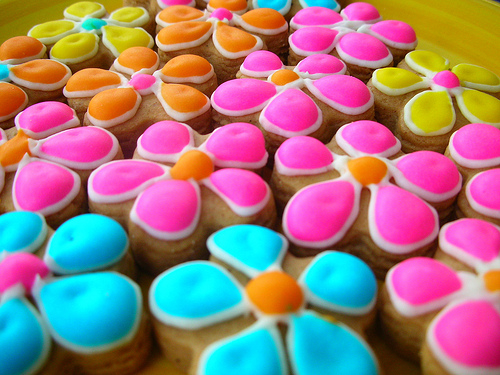 Colorful Flower Cupcakes