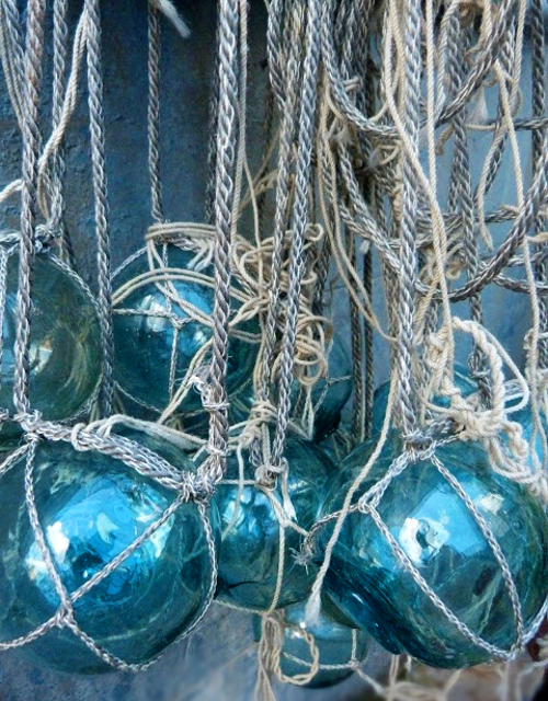Blue glass bulbs