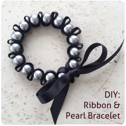 DIY Ribbon and Pearl Bracelet DIY Ribbon and Pearl Bracelet