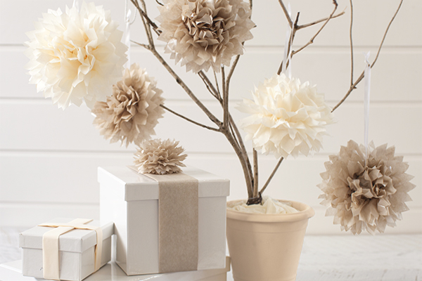 Tissue paper pom poms