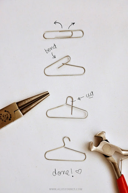 Paper clip to mini hangers