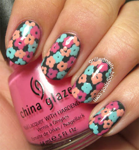 Floral nail art