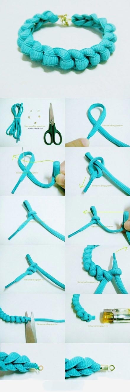 DIY Blue Hemp Bracelet