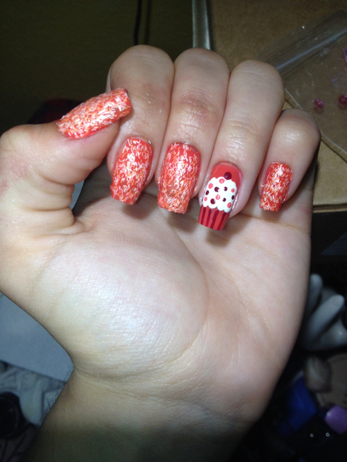 Cupcake and sprinkle nails